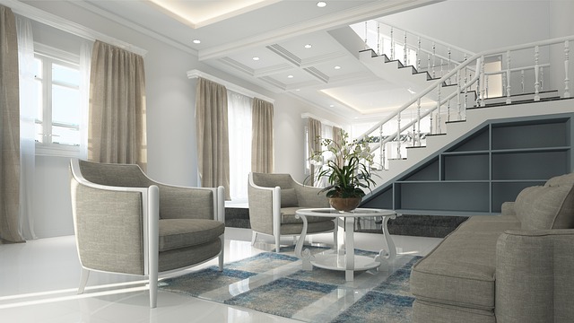 contemporary European apartment interior with neutral palette and functional furniture layout